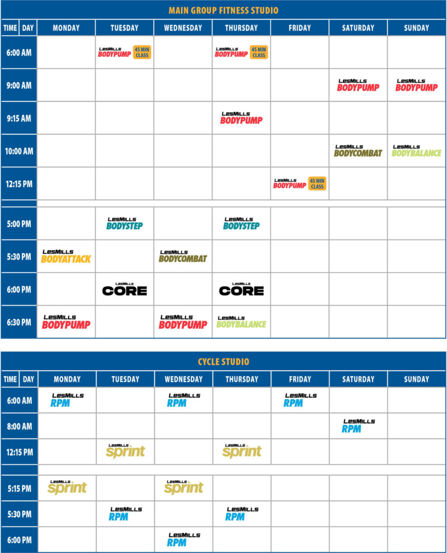 Advance Fitness Invercargill Group Fitness Timetable